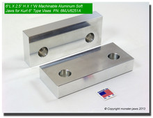 6 x 2.5 x 1" Aluminum Standard Soft Jaws for 6" Vises