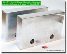 8 x 5 x 1.5" Oversized (Extension) Aluminum Soft Jaws for 6" Vises