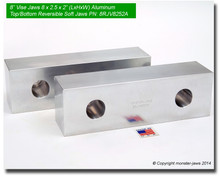 8 x 2.5 x 2" Top/Bottom Reversible Aluminum Soft Jaws for 8" Vises