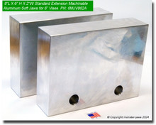 8 x 6 x 2" Oversized (Extension) Aluminum Soft Jaws for 6" Vises