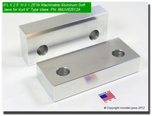 6 x 2.5 x 1.25" Aluminum Standard Soft Jaws for 6" Vises