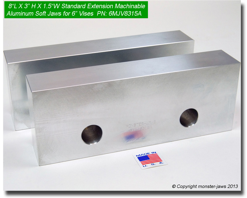 6MJV8315A (8x3x1.5) Standard Extension Aluminum Machinable Soft