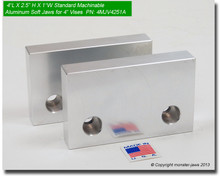 4 x 2.5 x 1" Aluminum Standard Soft Jaws for 4" Vises