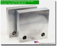 6 x 6 x 1.5" Aluminum Standard Soft Jaws for 6" Vises