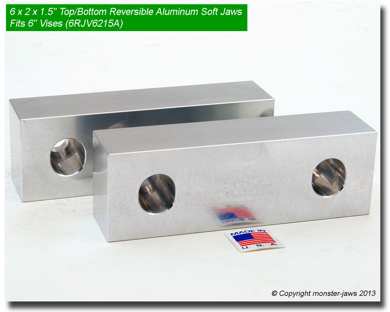 6RJV6215A (6x2x1.5) Top/Bottom Reversible Aluminum Machinable Soft