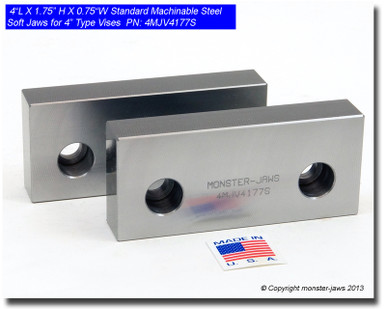 4MJV4177S (4x1.75x0.75) Standard Steel Machinable Soft Jaws