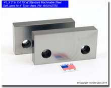 4 x 2 x 0.75" Standard Steel Machinable Jaws for 4" Vises