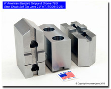 6-RTG-5200A ALUMINUM ROUND JAWS FOR TONGUE GROOVE 5/" CHUCK WITH A 2/" HT 3PC SET
