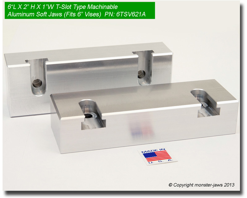 6TSV621A T-Slot Type Quick Change Aluminum Machinable Soft Jaws