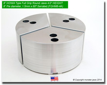8" Full Grip Round HOWA Type Aluminum Jaws (4.0" HT, 8" Pie diameter)