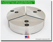 10" Undersized Aluminum Full Grip Round Jaws for B-210 Chucks (8" Pie diameter, 2" HT)