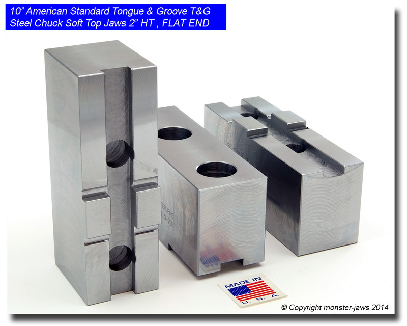 Details about   TG-10255F STEEL SOFT JAWS FOR TONGUE & GROOVE 10" CHUCK W/A 2.5" HT 3 PC SET 
