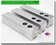 MJCB210-2SF 1 Set of Steel Flat Ended Jaws 1.5mm x 60° Serrated