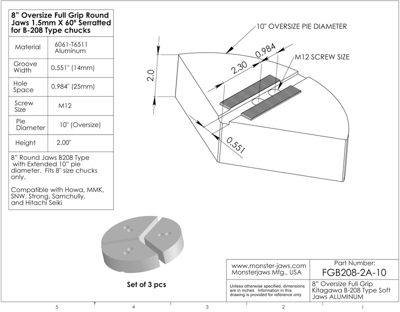 FGB208-3A-10 1 Set of Oversize Aluminum Full Grip Round Soft