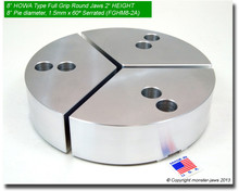 8" HOWA Type Aluminum Full Grip Round Jaws (2" HT, 8" Pie diameter)