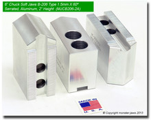 FGB206-2A 1 Set of Aluminum Full Grip Round Soft Jaws 1.5mm x 60