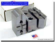 American Standard Steel Soft Jaws (3-Piece Set) For 8" Tongue & Groove Chuck, 1.5" Height