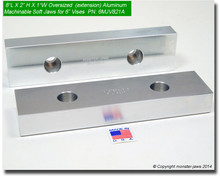 8 x 2 x 1" Oversized (Extension) Aluminum Soft Jaws for 6" Vises