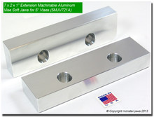 7 x 2 x 1" Oversized (Extension) Aluminum Soft Jaws  for 5" Vises