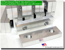 10-Pack 8 x 2.5 x 1" Top/Bottom Reversible Aluminum Vise Jaws Fits 8" Vises