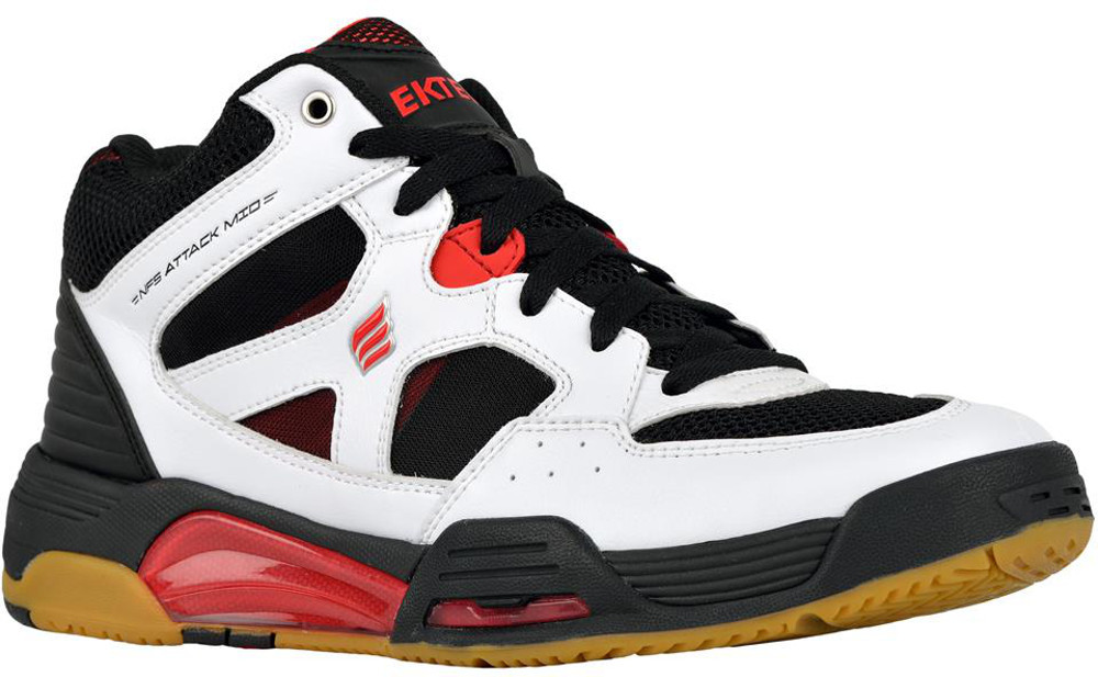 Ektelon Men's NFS Attack Mid White/Black/Red Racquetball Shoes
