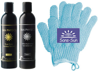 Tan Physics True Color Combo Extender & Tanner with FREE pair Exfoliation Gloves