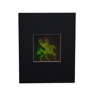 3D Pegasus 4" Square with Plain Background Hologram Picture (MATTED), Collectible Photopolymer Type Film