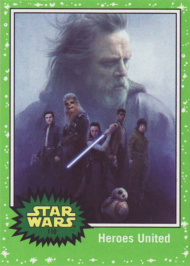 2017 TOPPS STAR WARS JOURNEY TO THE LAST JEDI 110-CARD GREEN PARALLEL SET & WRAP