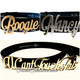 Cursive script name belt buckle