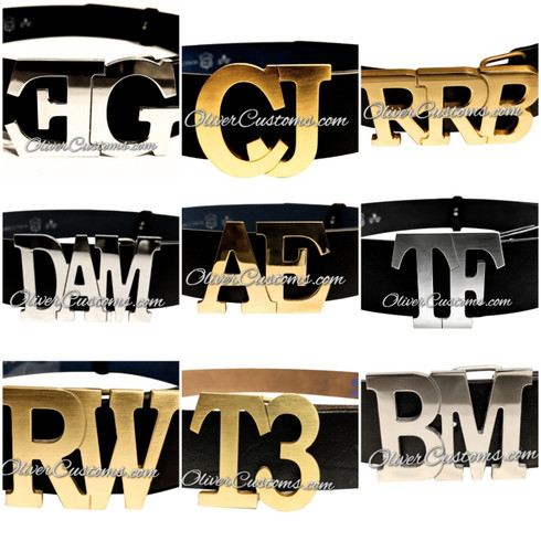 initial monogram belt buckle