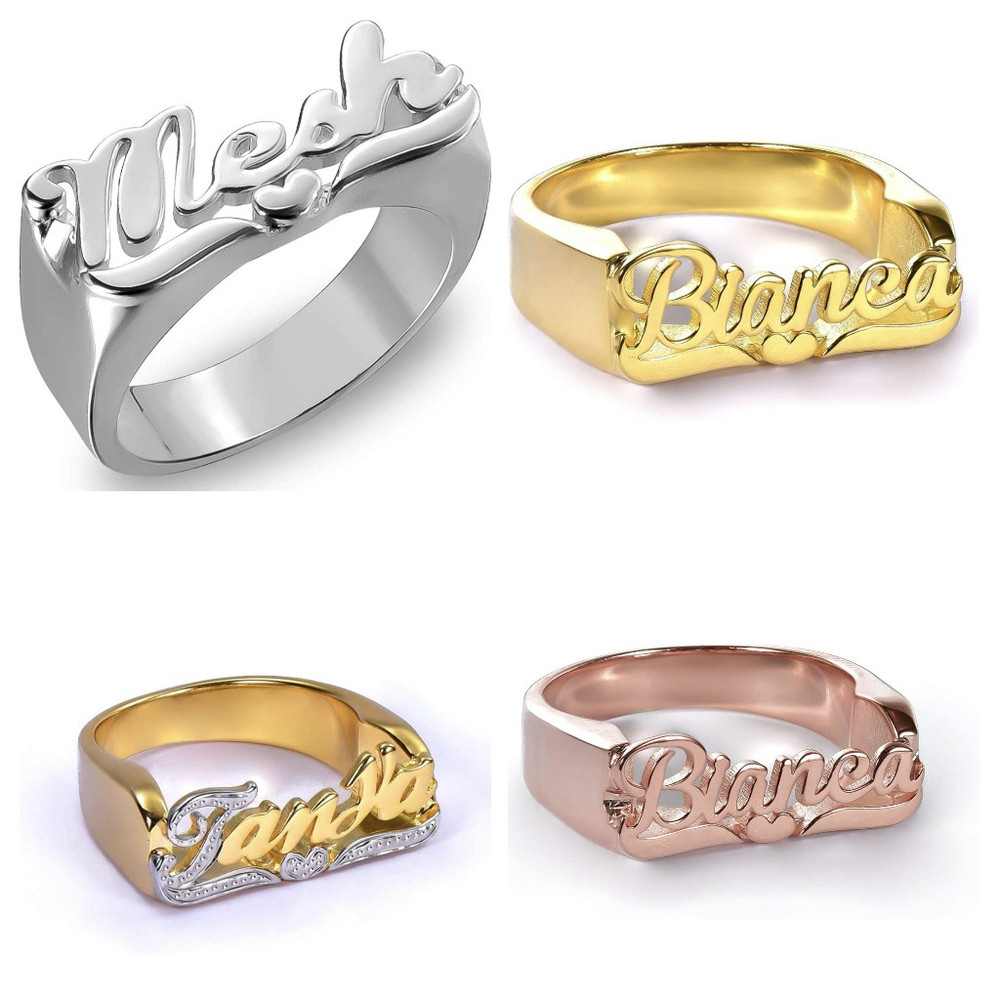 Customised Single Name Ring with Cursive Font | TurnMeltMold