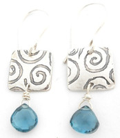 A BLUE TOPAZ BRIOLETTE PROTECT EARRING 