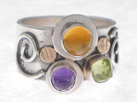 THREE STONE RING, CITRINE