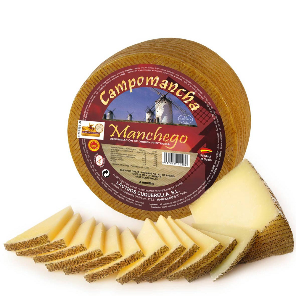 Tienda Delicias Manchego Cheese 2.2 Pounds Wheel D.O. Hidalgo