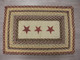 20" x 30" Jute Braided Rug with Burgundy Painted Stars PP-357