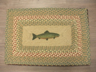 20" x 30" Jute Braided Rug with painted Fish PP-09