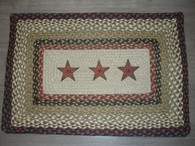 20" x 30" Jute Braided Rug with painted Black Barn Stars PP-19