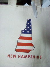 New Hampshire tote bag American flag print