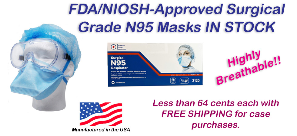 FDA/NIOSH approved N95 respirators