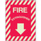 Picture of a Photoluminescent fire extinguisher sign w/ striping, plastic, 9"w x 12"h plastic.