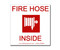 Photograph of the Fire Hose Inside Label w/ Hose Reel Graphic.