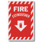 Picture of a Fire extinguisher sign w/ striping, aluminum, 8"w x 12"h aluminum.