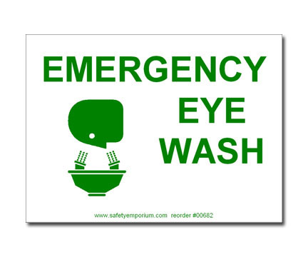 Photograph of the Emergency Eye Wash Sign/Label.