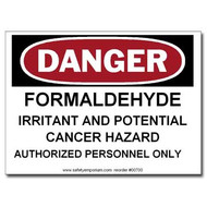 Photograph of the Danger Formaldehyde Irritant And Potential Cancer Hazard, Authorized...Label.