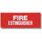 Picture of a Self-adhesive extinguisher sign, 12" w x 4.5" h vinyl.