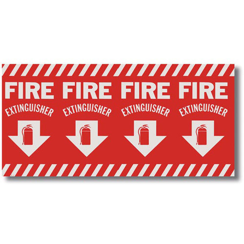 Picture of an Extinguisher sign, wrap around pole marking, 24.5" w x 12.5" h vinyl.
