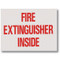 Picture of a Fire Extinguisher Inside self-adhesive label, red lettering, 4"w x 3"h vinyl.
