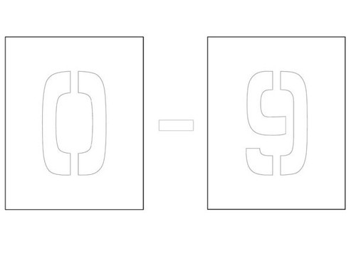 Image of number stencil 0 - 9.