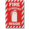 Picture of a Fire Extinguisher Inside self-adhesive sign w/ icon, 6"w x 9"h vinyl.