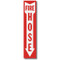 Picture of a Fire Hose Arrow Sign, 4" w x 18" h, Self-Adhesive Vinyl.